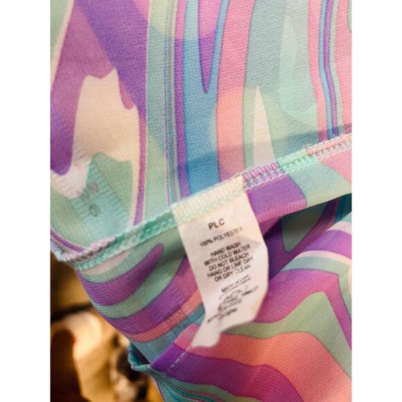 Peace Love Cake Kimono Robe Large Pastel Swirl Boho Lounge Festival - Picture 9 of 9